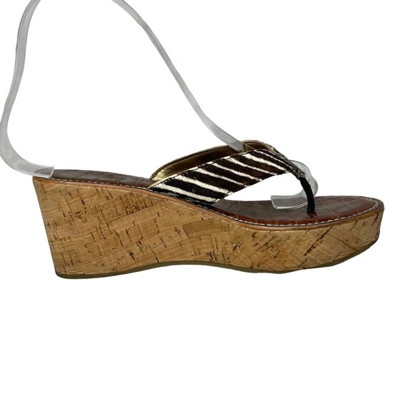 Sam Edelman 6 Romy zebra thong wedges - Picture 5 of 9